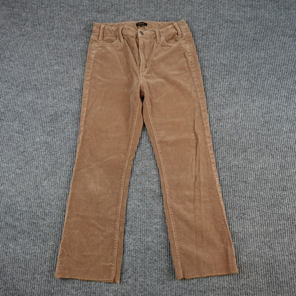 Quince Corduroy Pants Womens 6 Brown Straight Leg Stretch Organic Cotton Khakis